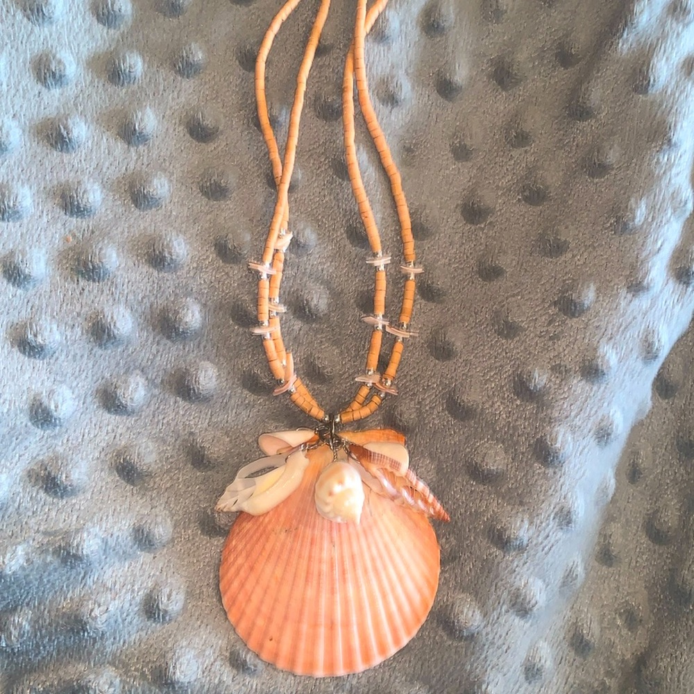 Oyster shell necklace.
